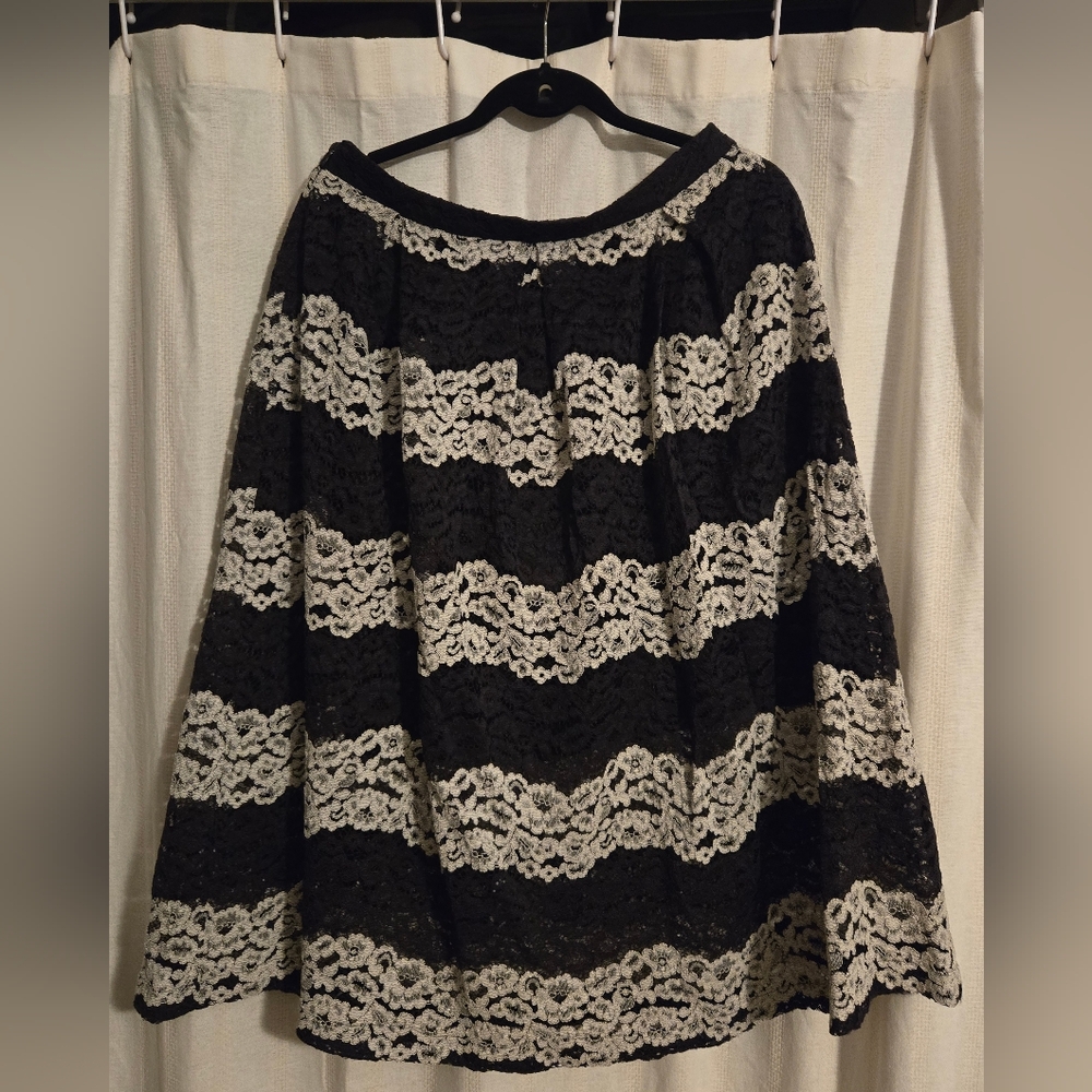 Who What Wear, Black and White Lace Skirt